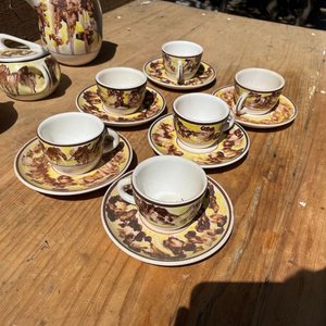 JUEGO DE CAFÉ CON TODAS LAS PIEZAS FIRMADAS ORIGINAL - imagen 5