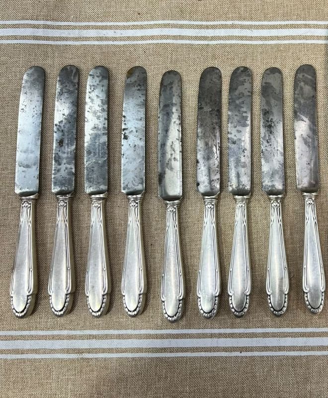 10 Cuchillos de Mesa Antiguos Bazar Colón Montevideo