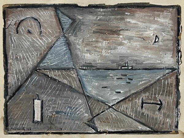 Marta Morandi "Composición" Óleo sobre Cartón - 1965 - imagen 1