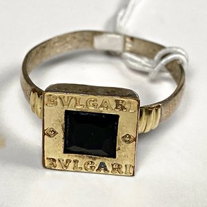 Anillo de Dama Bvlgari con Piedra Negra en Plata - imagen 3