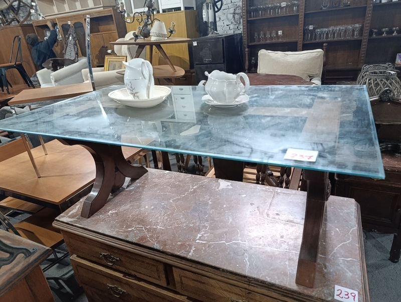 Mesa Ratona Madera y Vidrio Biselado