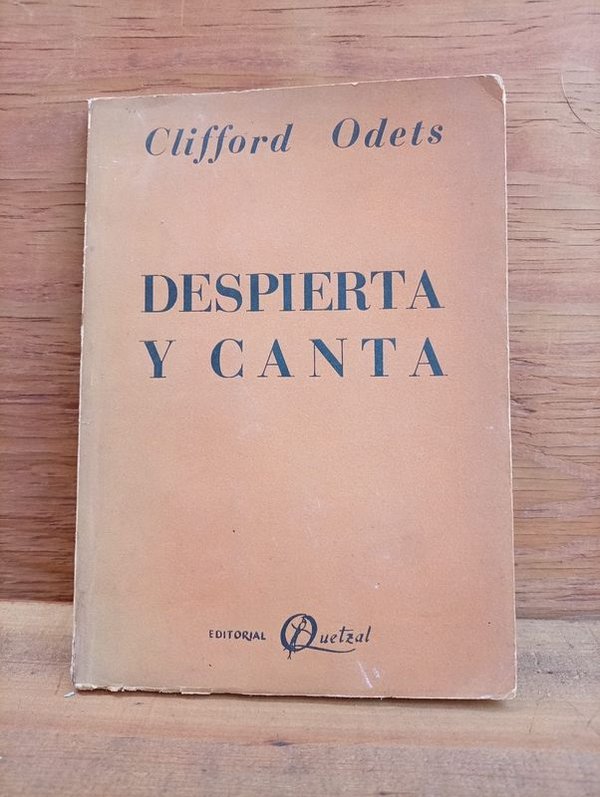 Libro "Despierta y Canta" de Clifford Odets, Primera Edición 1953