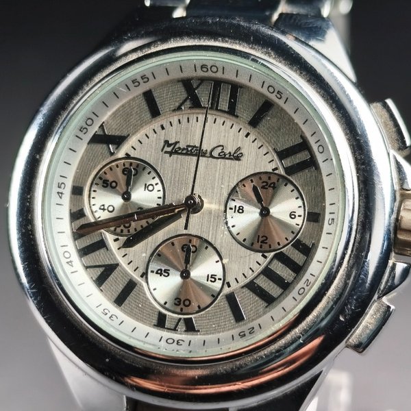 Reloj de Pulsera Montres Carlo Plateado con Números Romanos