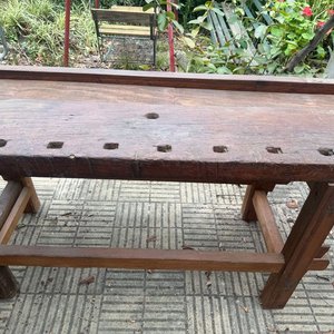 Banco de Trabajo de Carpintero Antiguo de Hierro y Madera Maciza - imagen 5
