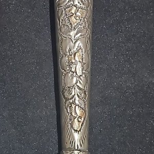 Cuchillo de Caza Antiguo con Detalles en Plata y Oro - imagen 7