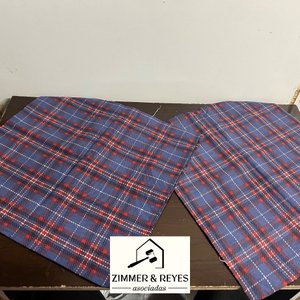 Dos Fundas de Almohadones Cuadrillé Azul y Rojo - imagen 4