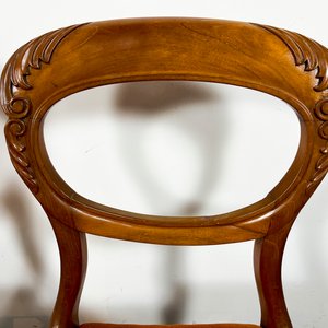 Par de Sillas Inglesas de Caoba con Asiento de Pana Marrón - imagen 2