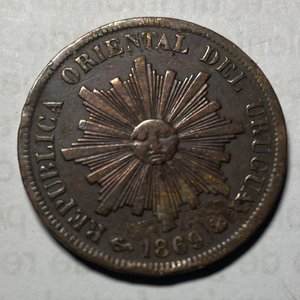 Lote siguiente: Moneda de 1 Centésimo de 1869 de la República Oriental del Uruguay