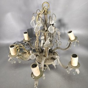 Araña Francesa de 6 Luces con Cadena y Caireles - imagen 3