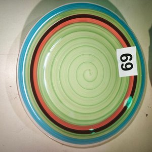 Set de 10 Platos Llanos de Cerámica con Diseño Multicolor - imagen 2