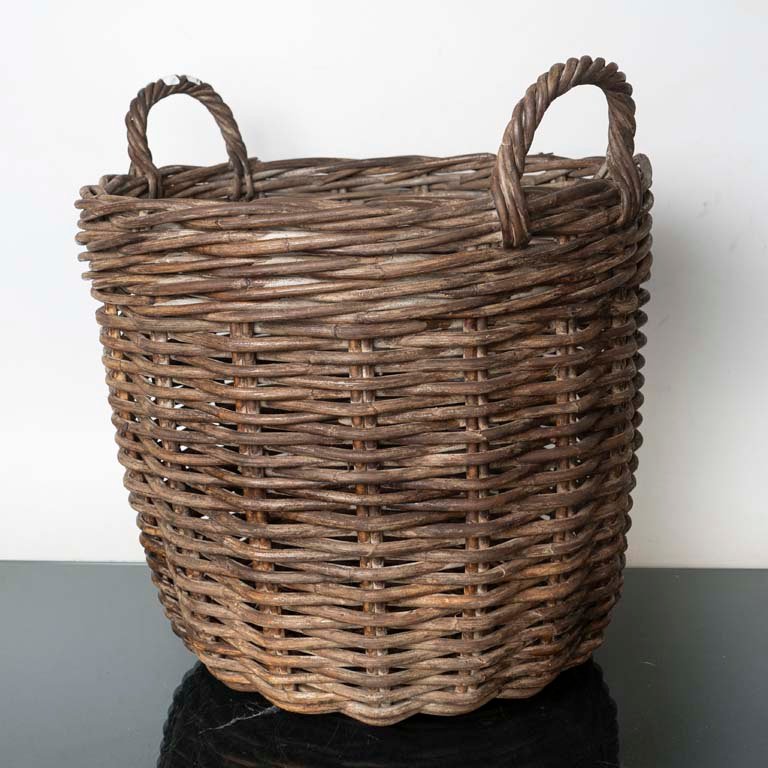 Canasto de mimbre grande con asas - Medidas: 53x50cm