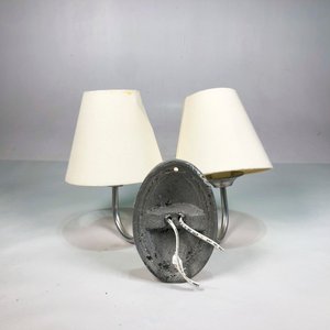 Aplique de Pared Doble en Peltre con Pantallas Beige - imagen 4