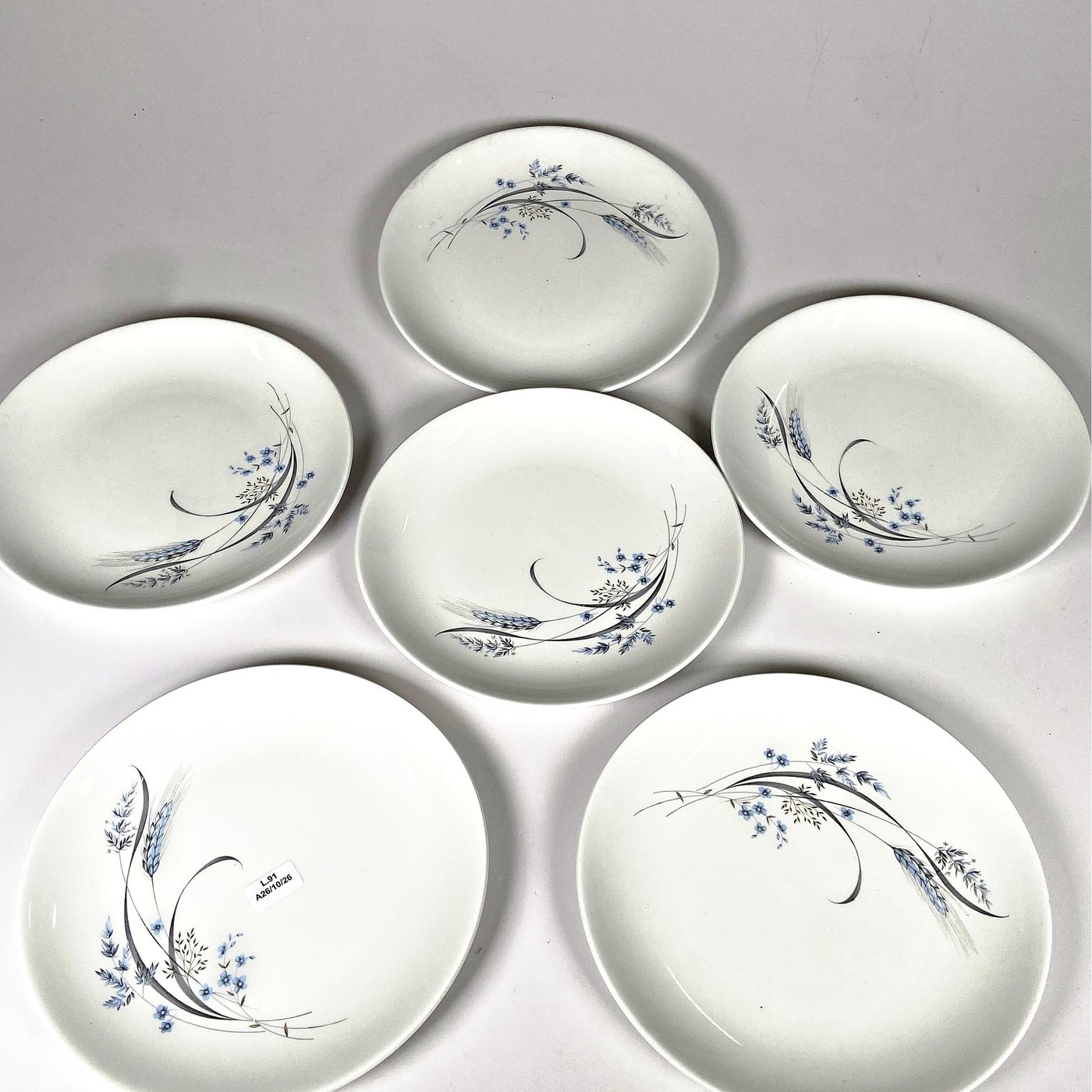 Seis Platos Llanos de Loza Inglesa Johnson Bros Snowhite