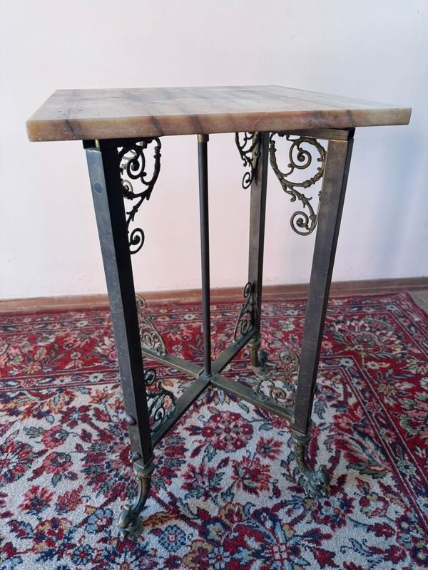 Mesa en bronce con tapa de mármol - imagen 2