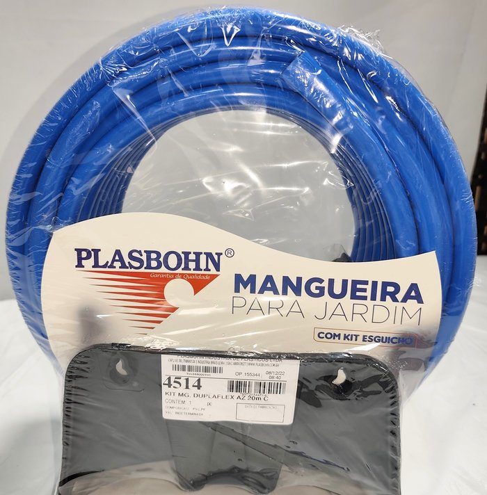 Manguera de Jardín Azul Plasbohn de 20 Metros con Soporte y Punteros