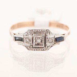 Anillo de Oro 18k con Brillantes y Zafiros - imagen 1