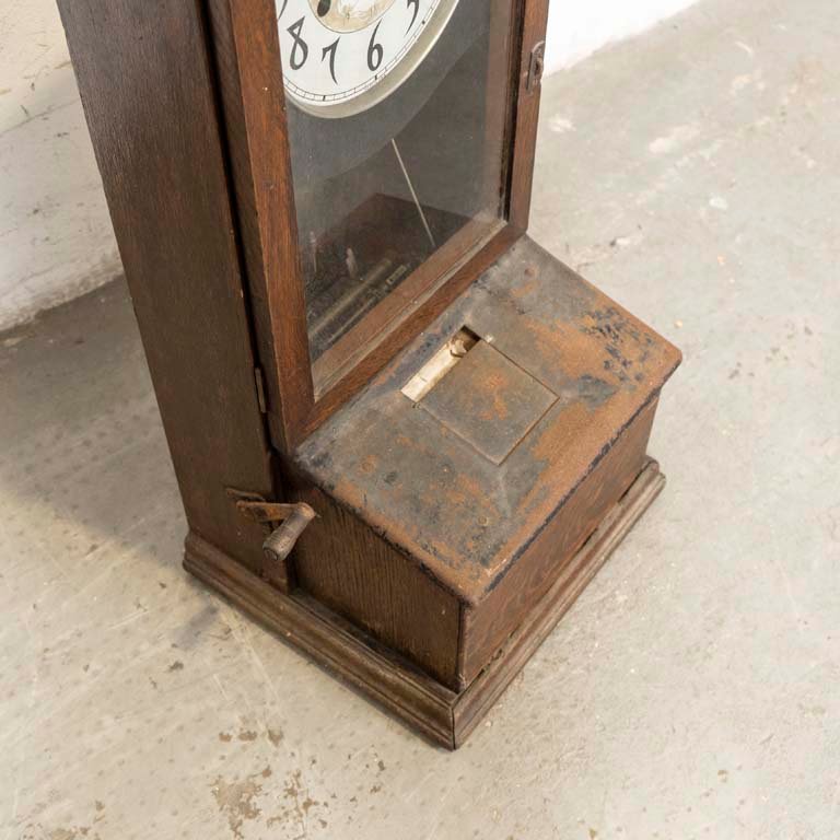 Reloj tarjetero antiguo con caja de roble - imagen 2