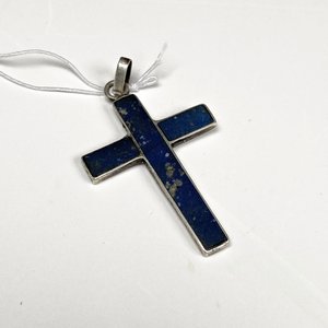 Cadena de Plata 925 con Cruz y Detalle en Lapislázuli - imagen 6