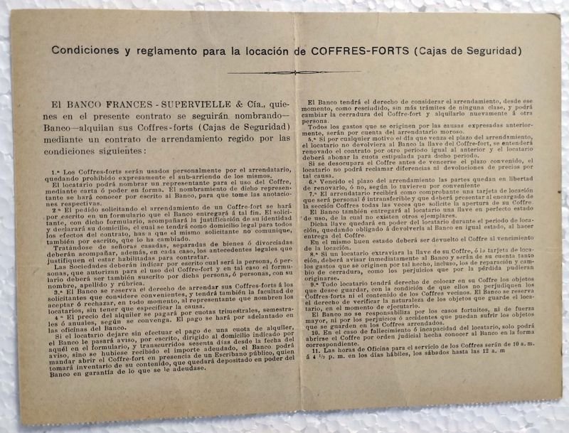 Recibo de alquiler de caja de seguridad del Banco Frances Supervielle & Cia. - imagen 2