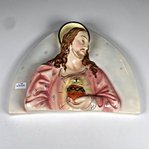 Placa Religiosa en Cerámica Italiana: Sagrado Corazón de Jesús - imagen 4