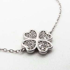 Pulsera de Plata con Dije Trébol y Piedras - imagen 2