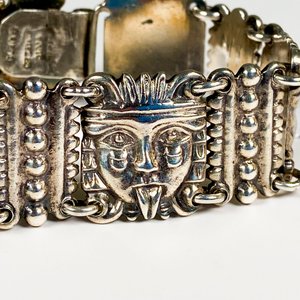 Pulsera Gruesa de Plata Mexicana Firmada Prieto - imagen 3