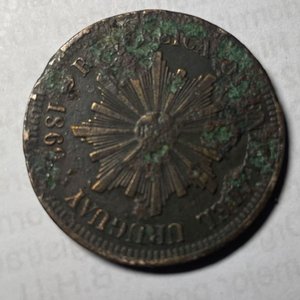 Moneda Antigua de 2 Centésimos de Uruguay - Año 1869 - imagen 2