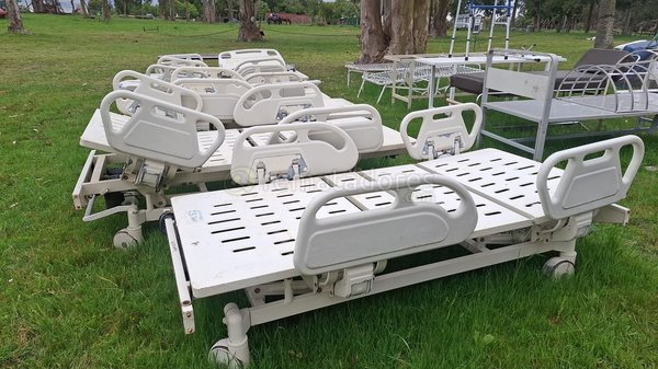 Camas Hospitalarias Eléctricas con Barandas y Ruedas