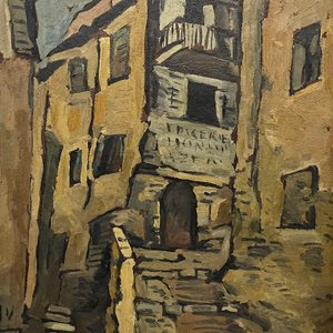 Lote siguiente: Oleo "Construccion en Pueblo" de Jonio Montiel, 64 x 50 cm