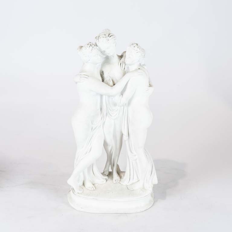 Lote siguiente: Grupo de yeso (mínimos detalles) - Medidas: 36cm 