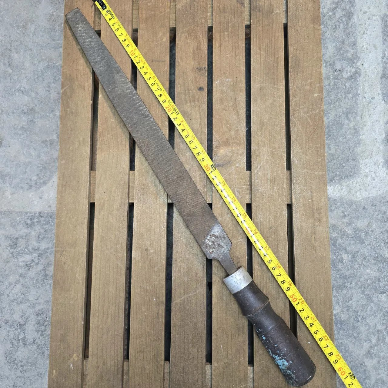 Nicholson file knife con cuchilla larga y mango de madera - imagen 3