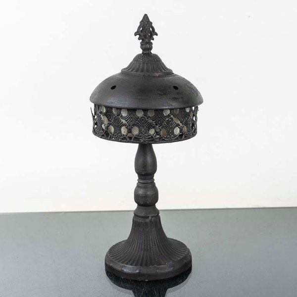 Portavelas de Metal Negro Estilo Clásico - imagen 1