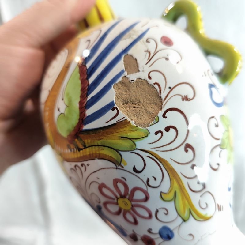 Taza en mayólica mexicana, jarra de 22 cms sellada ánfora y ánfora Perugia - imagen 6