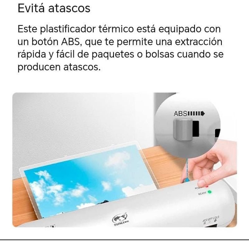 Máquina para plastificar de tamaño A4