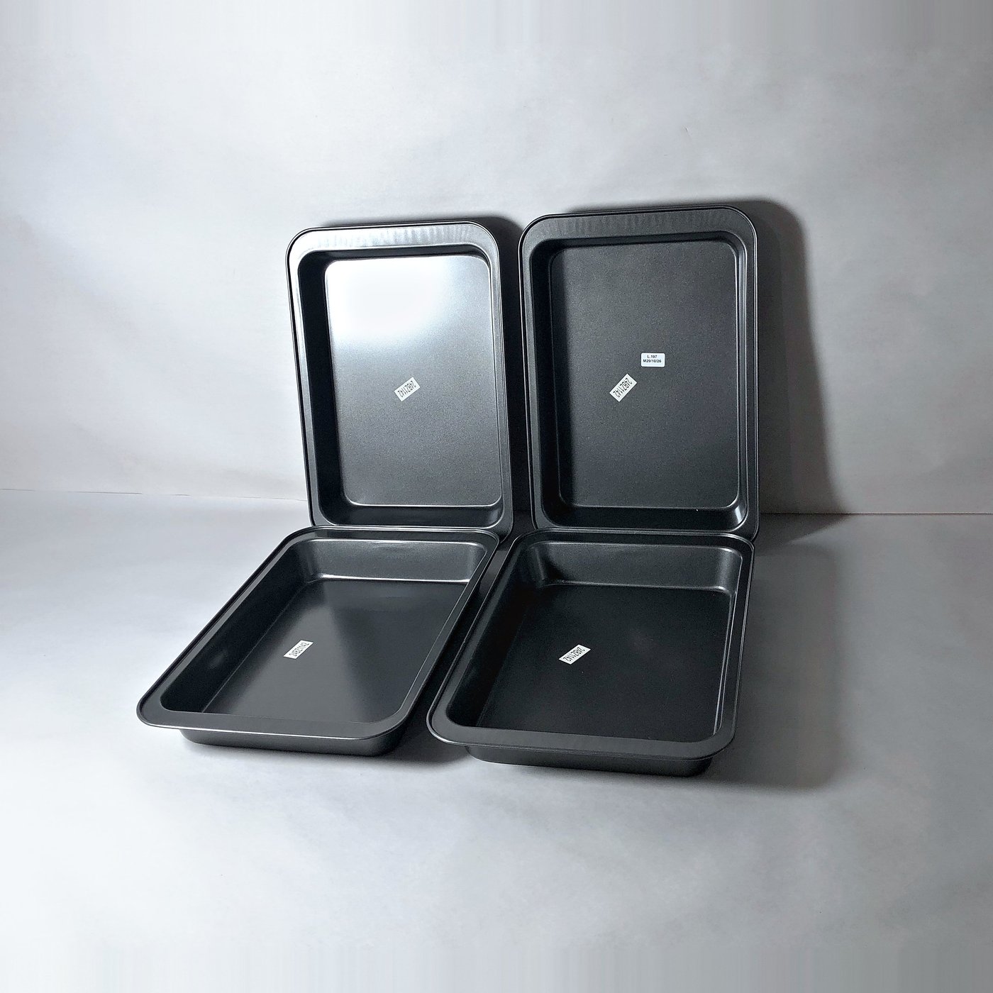 Set de 4 Fuentes Rectangulares Antiadherentes Negras