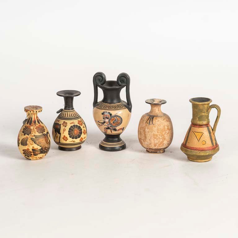 Lote de 6 Mini Ánforas Estilo Antigua Grecia