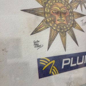 Antiguo afiche Pluna con firma de Carlos Páez Vilaró - imagen 4