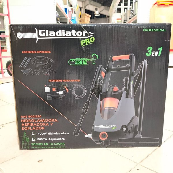 Hidrolavadora Gladiator PRO 3 en 1 Profesional 1400W