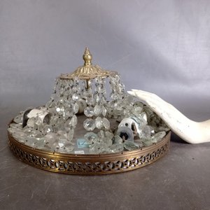 Colgante de Techo Bronce y Vidrio Estilo "Bolsa" con 3 Luces - imagen 4
