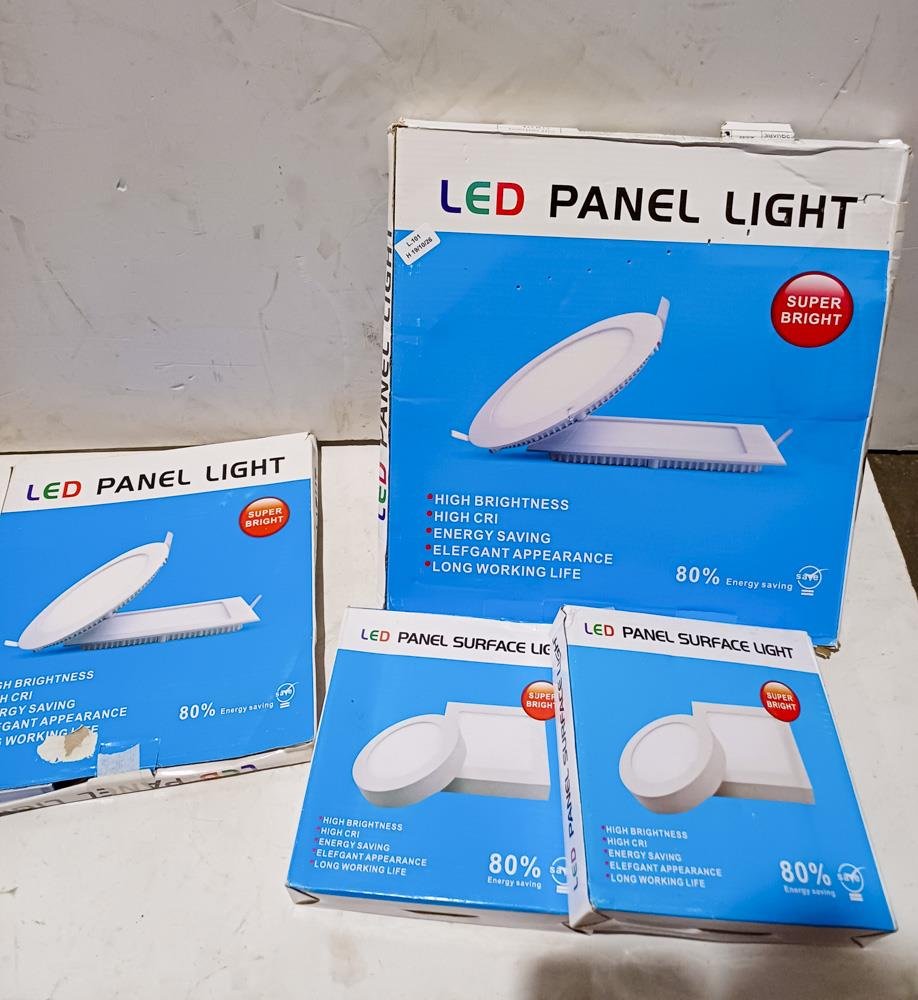 Lote de 7 Lámparas LED Tipo Panel de Luz (12, 18 y 24W)