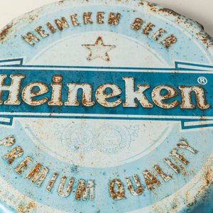 Cartel de chapa litografiada publicidad de cerveza Heineken  - imagen 2