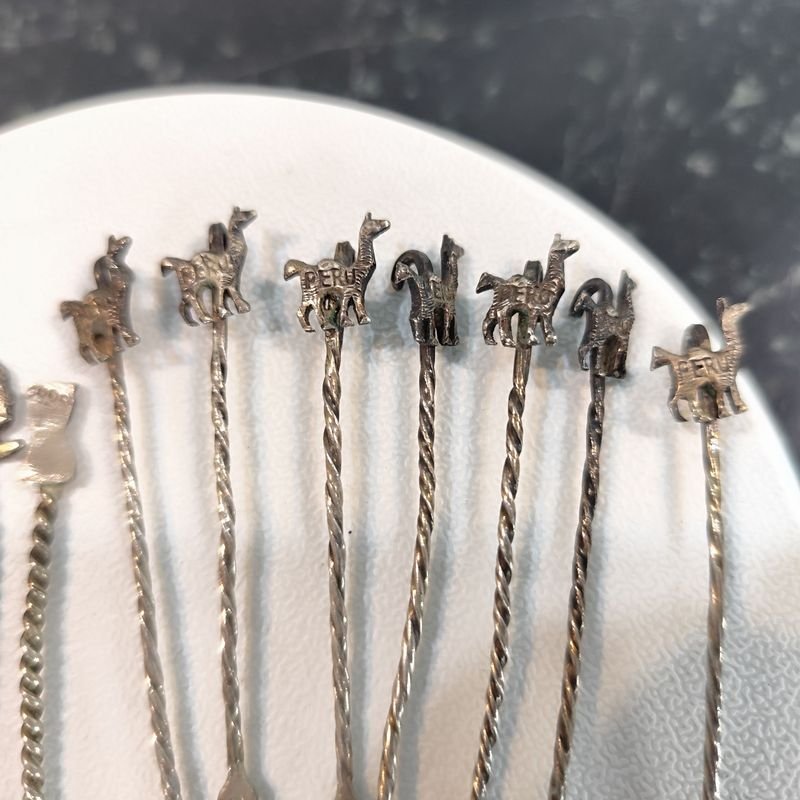 Lotes de pinchos de copetín en plata peruana 925 - imagen 4