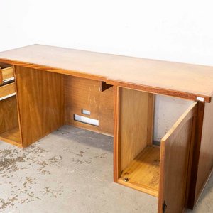 Escritorio de madera con puerta y cajones - 187x73x80cm - imagen 3