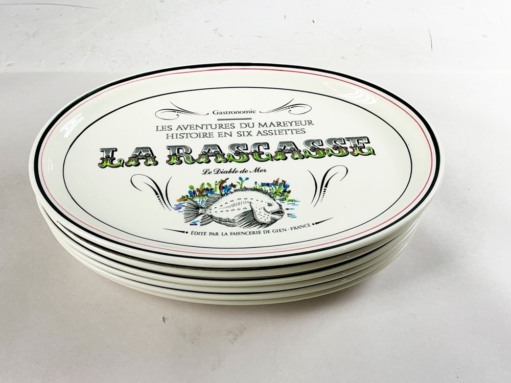 Seis fuentes en loza porcelana francesa de 30,5 x 22 cm - imagen 2