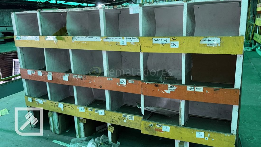 Estantería Modular Industrial Metálica Amarilla y Naranja