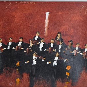 Cuadro "Orquesta" de Adolfo Sayago, 20 x 25 cm - imagen 2