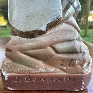 1 estatuilla con la imagen de la Virgen de Lourdes firmada por J.Bonaechi - imagen 2