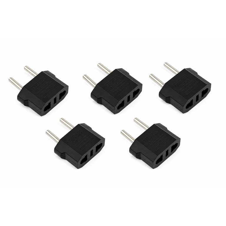 Set de 5 Fichas Adaptadoras de Enchufe Americano a Europeo