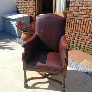 Sillón de Estilo Directorio en Cedro Tapizado - imagen 2