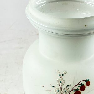 Potiche de Vidrio Esmerilado Blanco con Esmalte Decorativo - 38.5 cm (Sin Tapa) - imagen 3